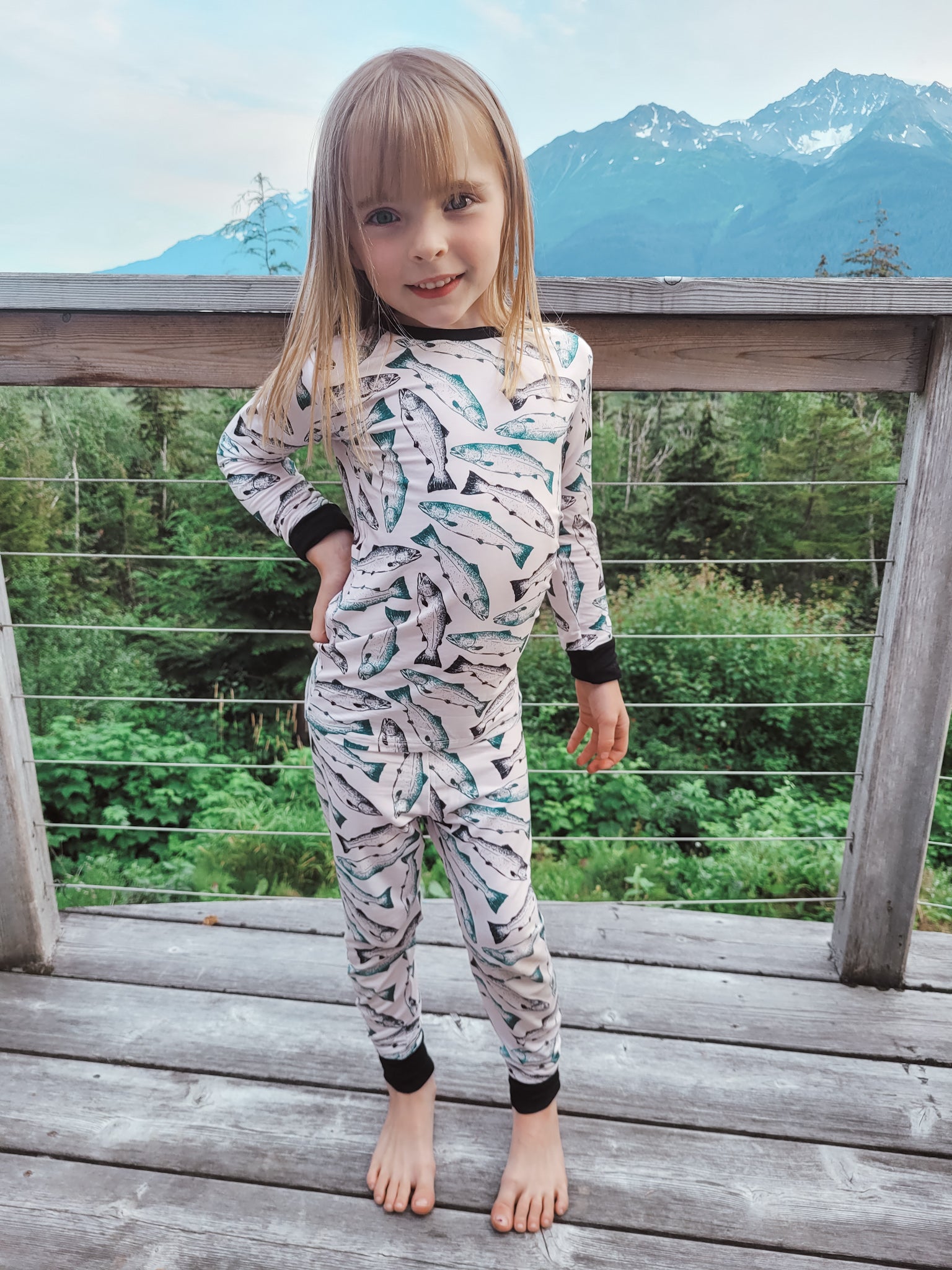 Wild Alaskan Salmon | LONG Sleeve 2-Piece PJ