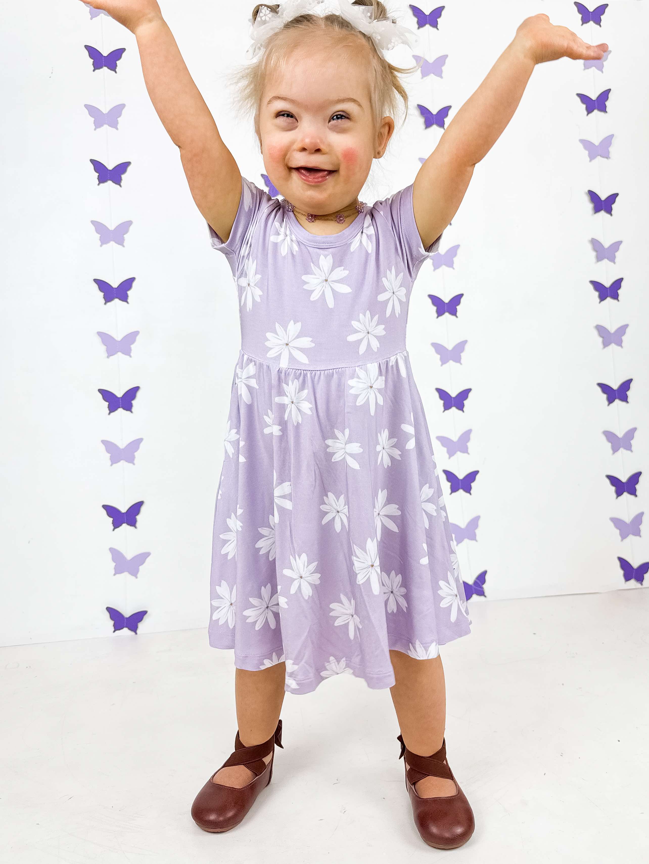 Purple Daisy | T-Shirt Twirl Dress