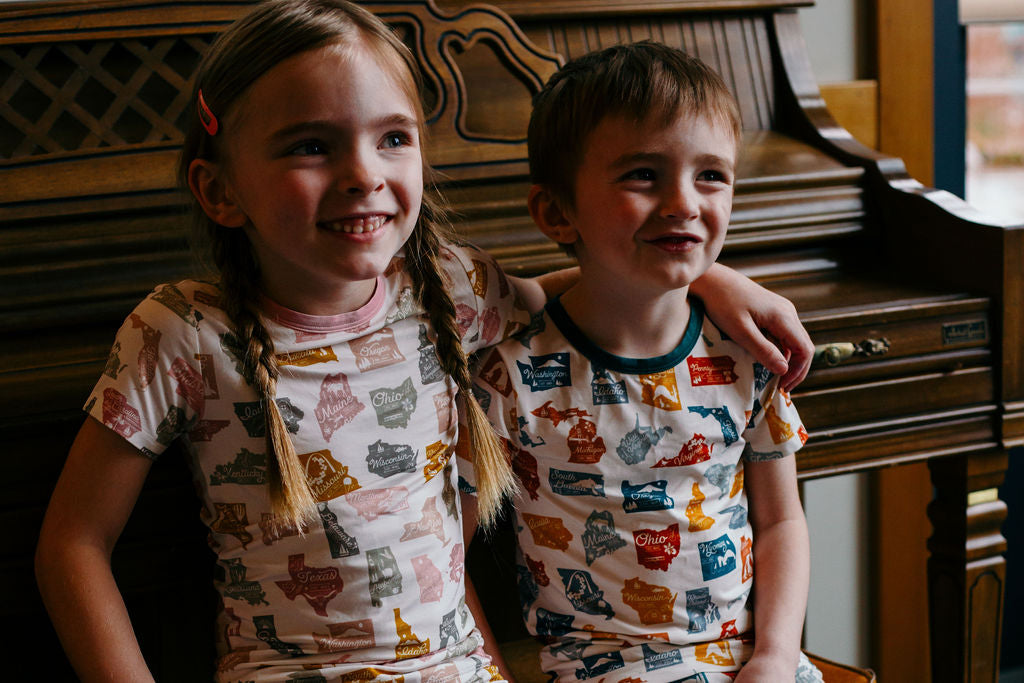 Teal States | 2-Piece PJ Short-Sleeve | FINAL SALE