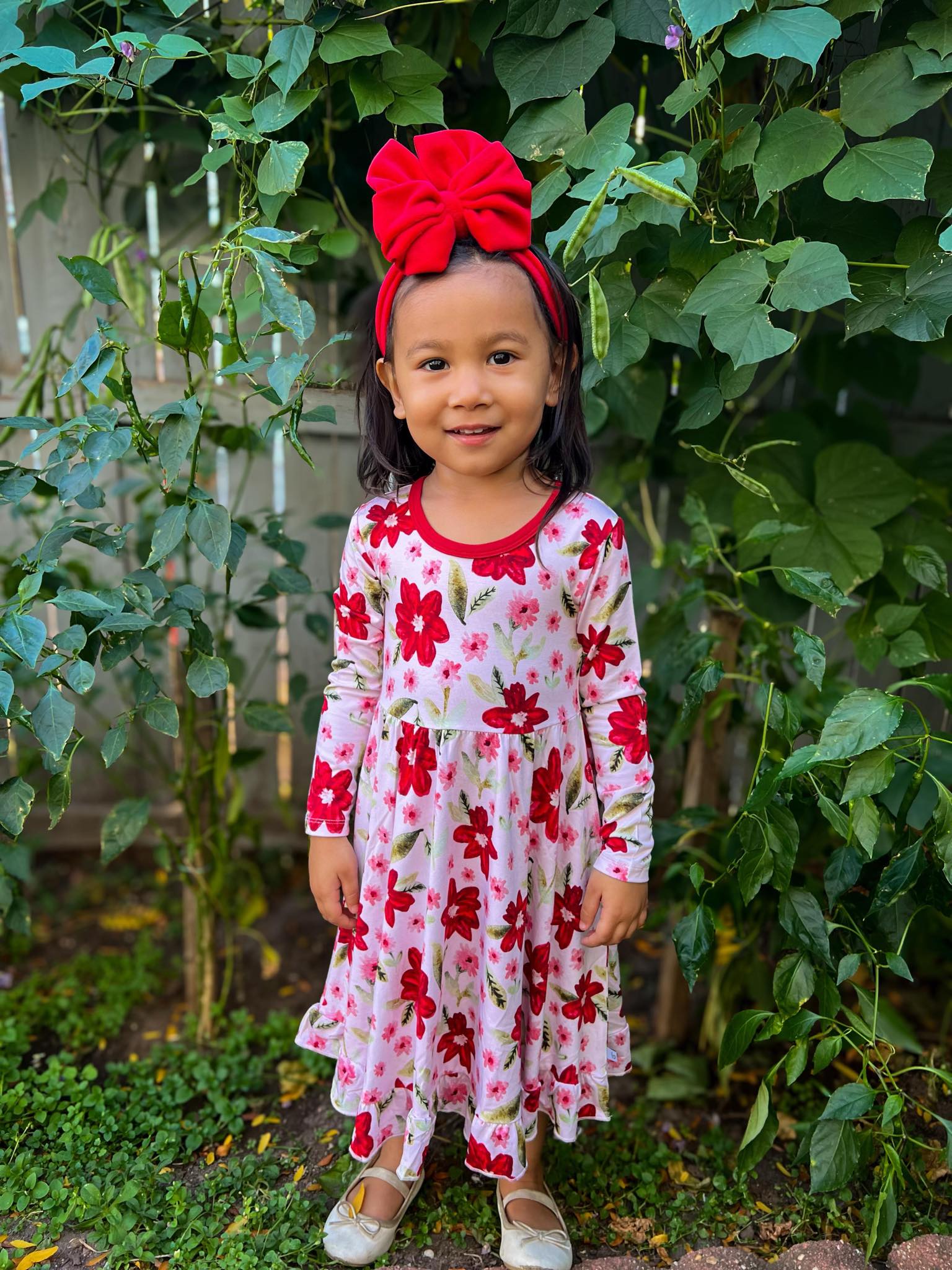Poinsettia | Isla Ruffle Hem Dress