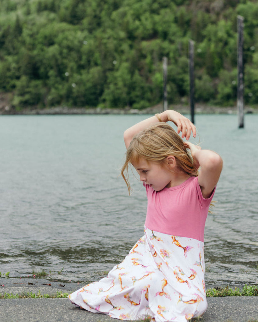 Watercolor Mermaids | T-Shirt Twirl Dress