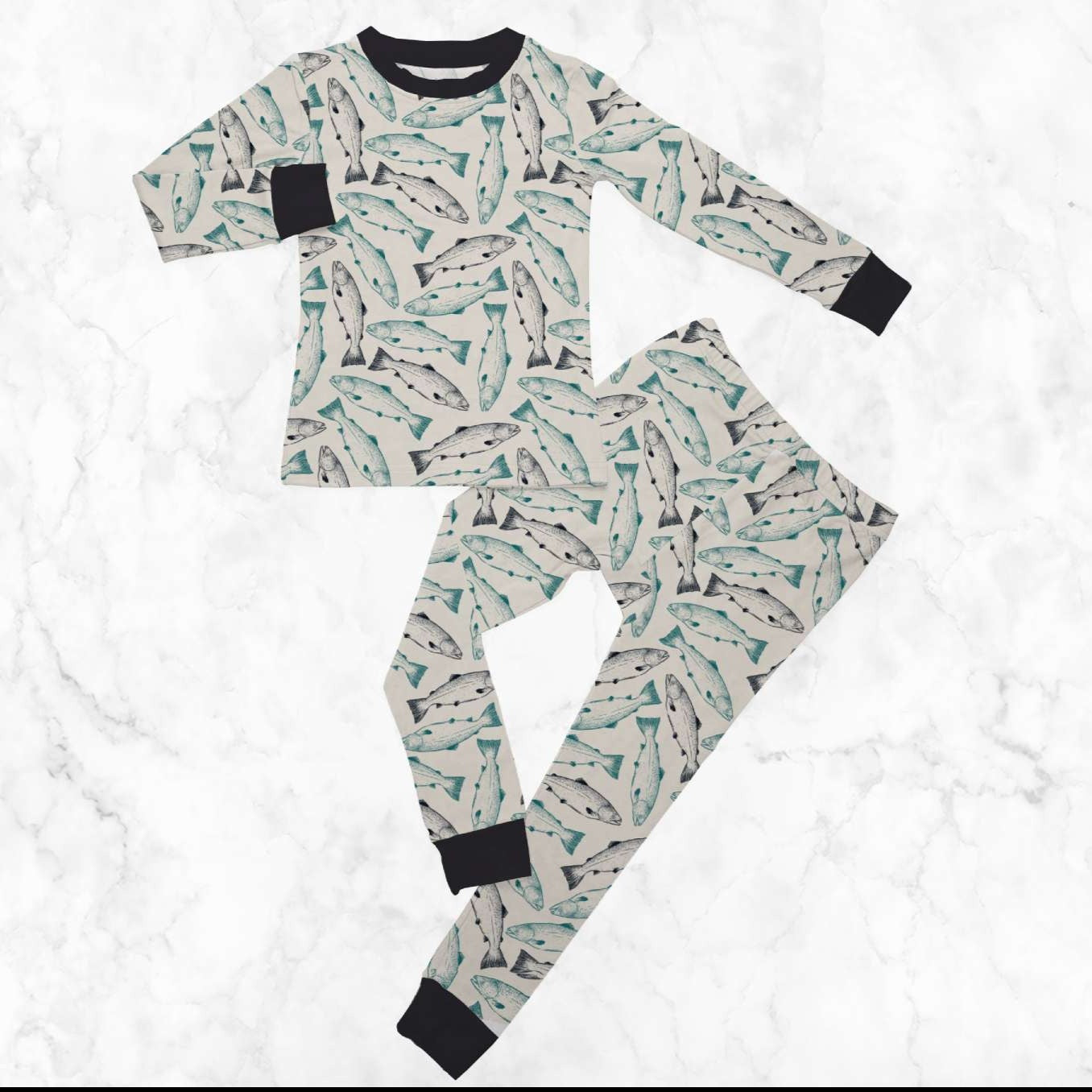 Wild Alaskan Salmon | LONG Sleeve 2-Piece PJ