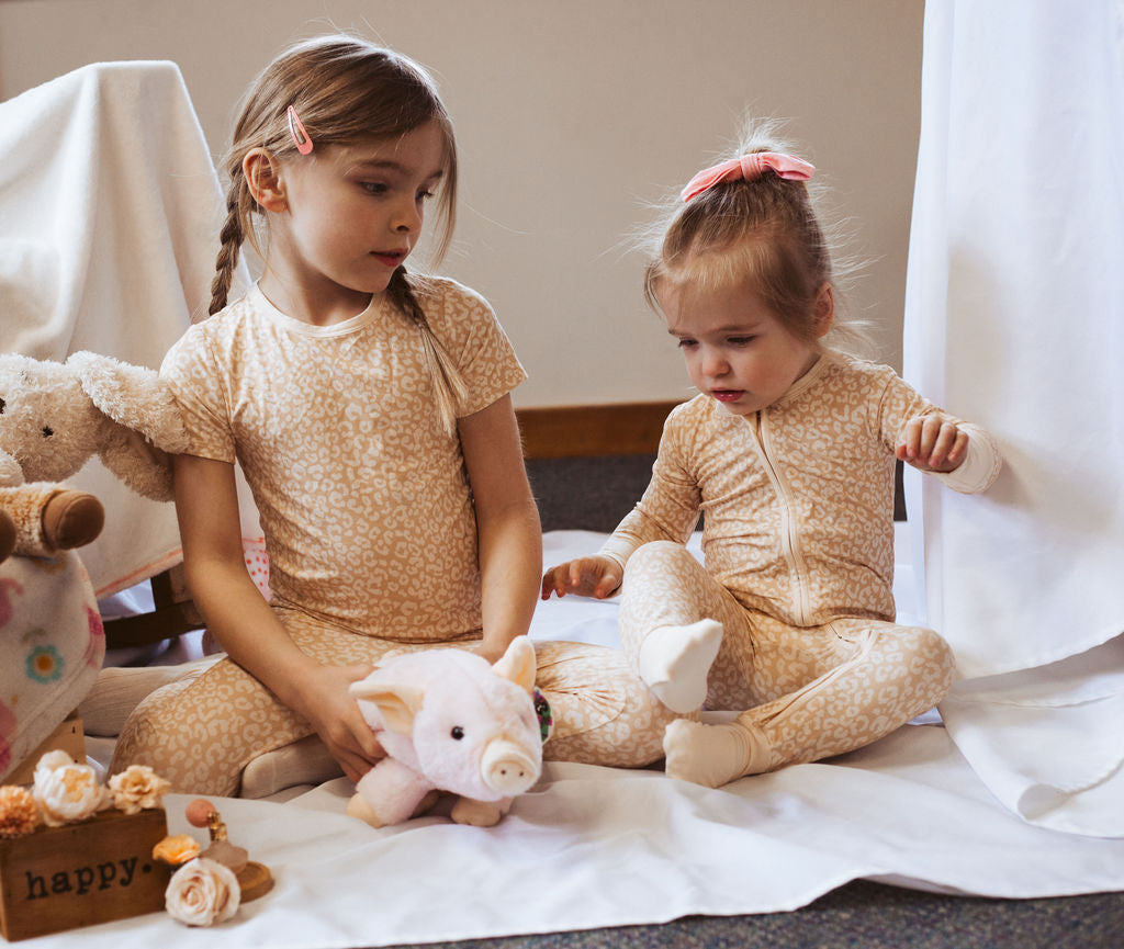 Neutral Leopard | 2-Piece PJ Short-Sleeve