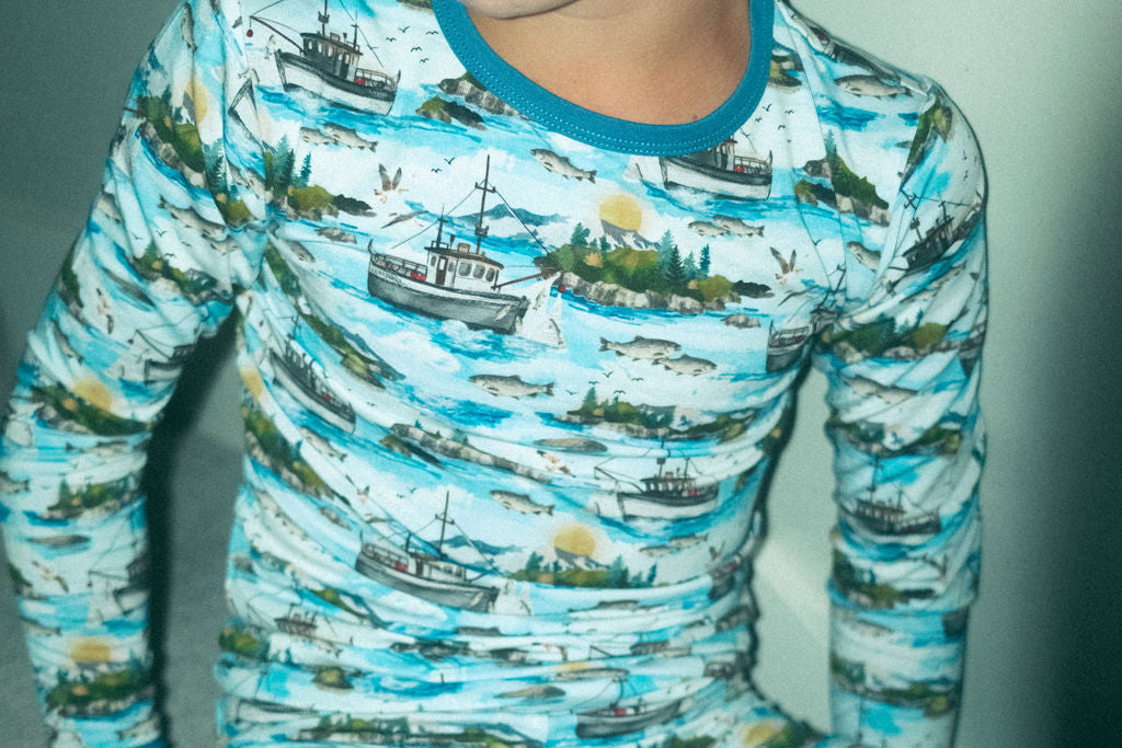 Commercial Fishing Boats | 2-Piece Long-Sleeve PJ Set
