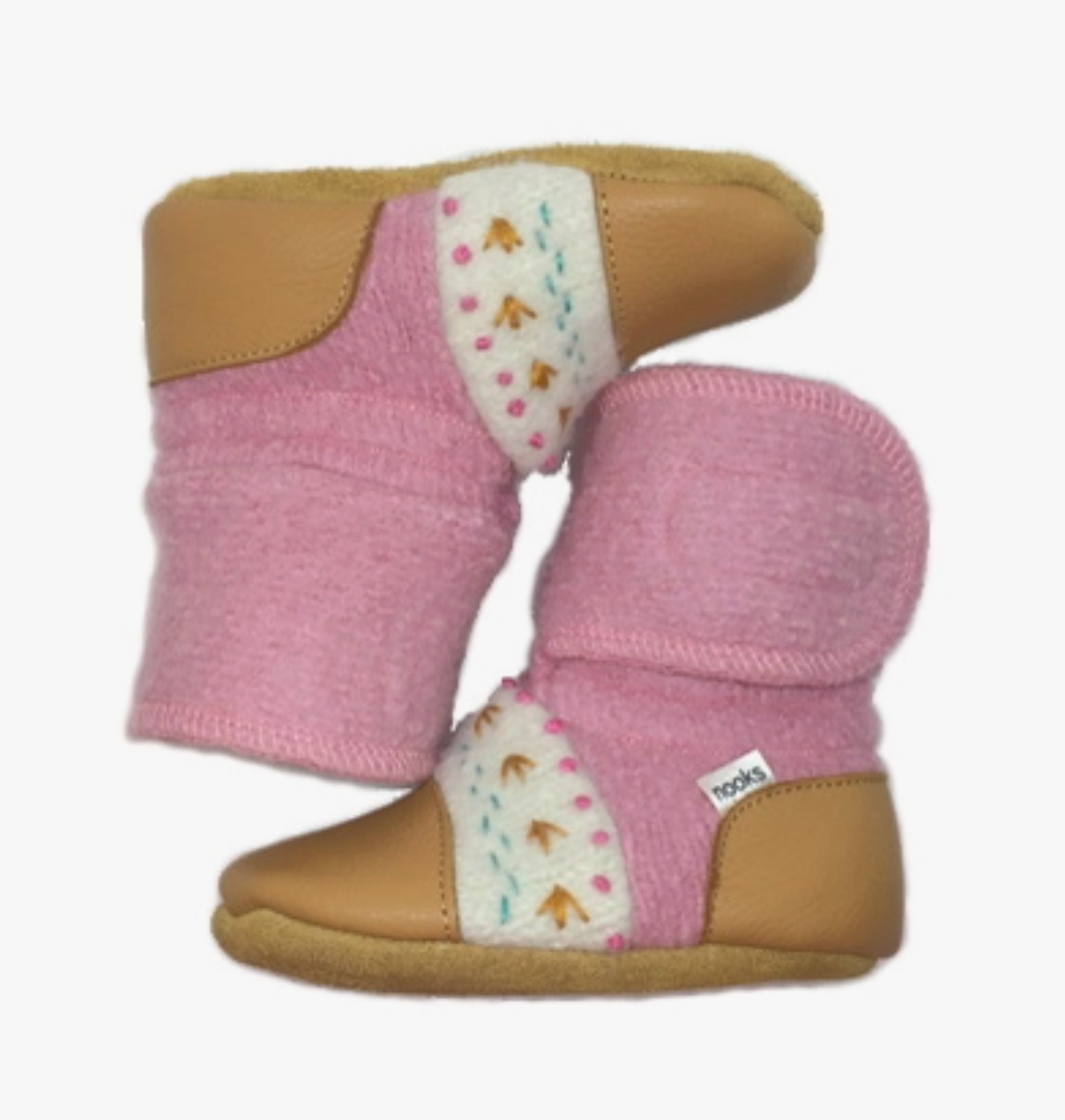 PRE-SALE | Abalone Embroidered Felted Wool Booties | Nooks