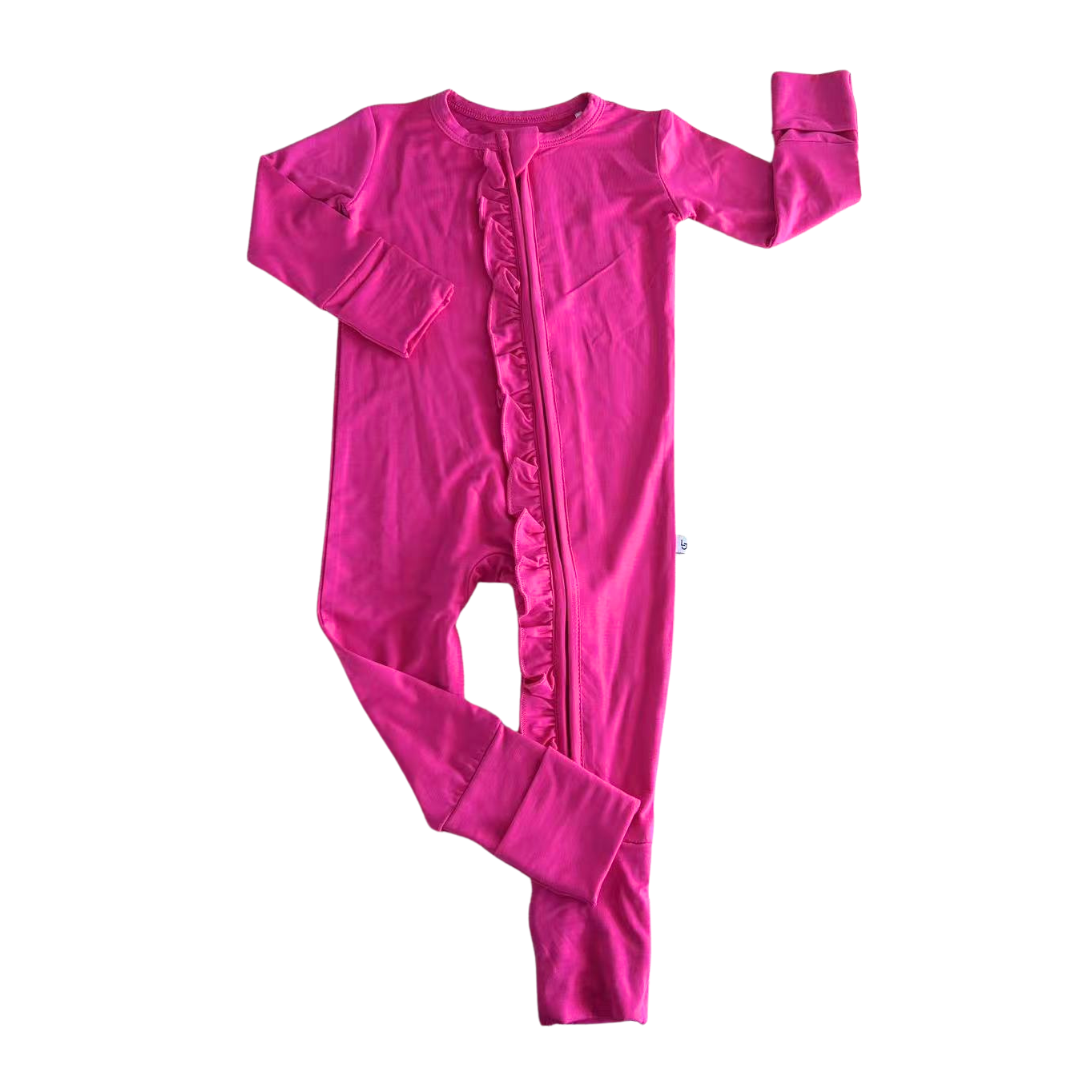 Hot Pink | Ruffle Grow-with-Me Zippy