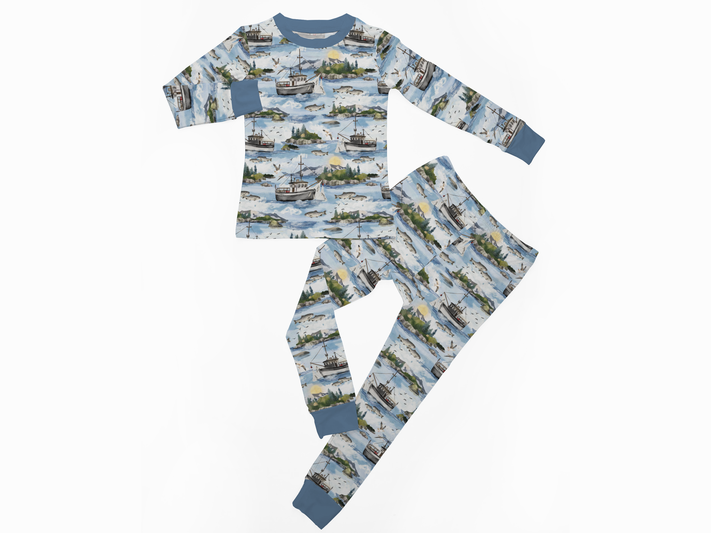 Commercial Fishing Boats | 2-Piece Long-Sleeve PJ Set