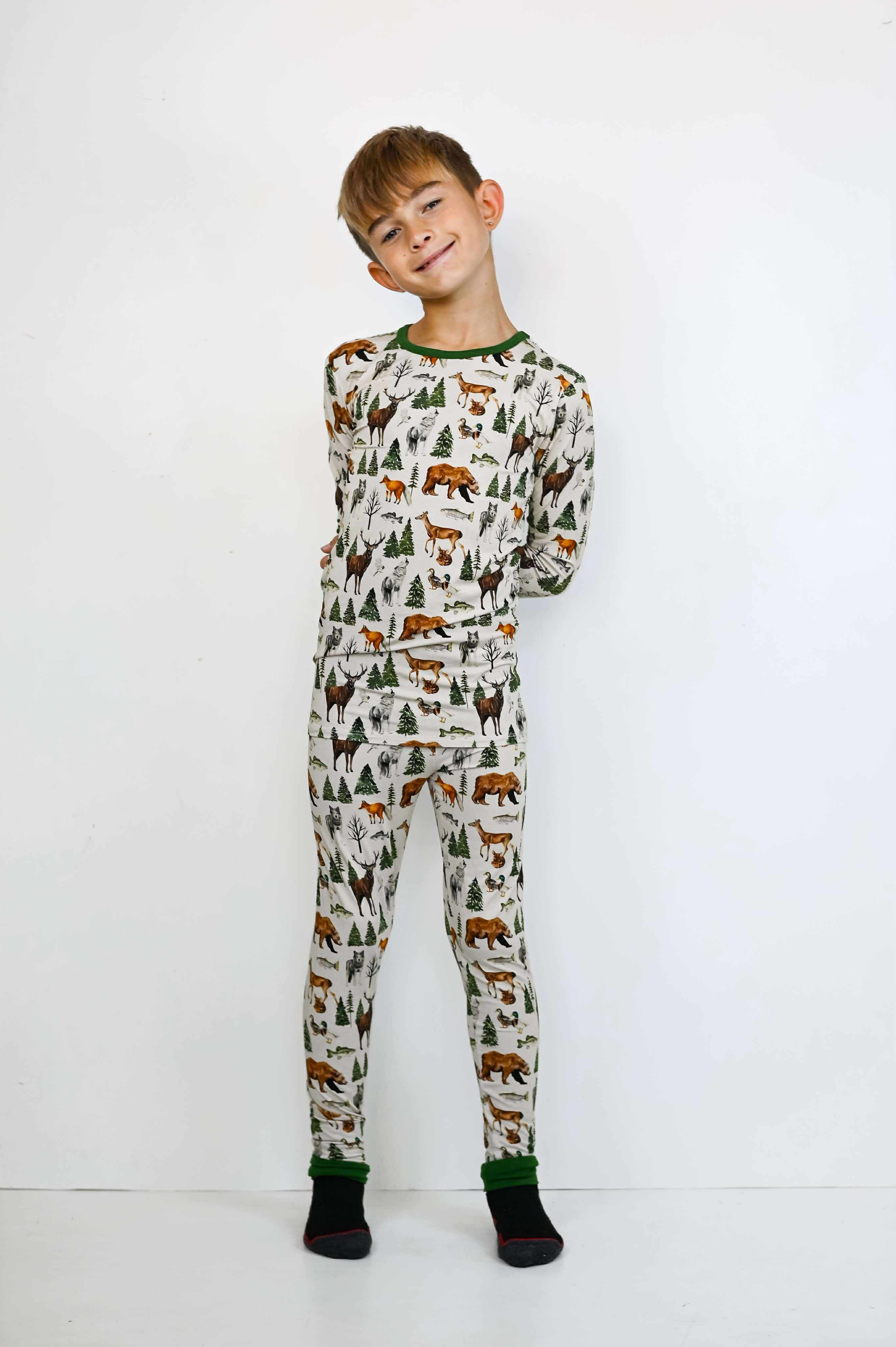 Tundra Friends (Green) | 2-Piece Long-Sleeve PJ Set