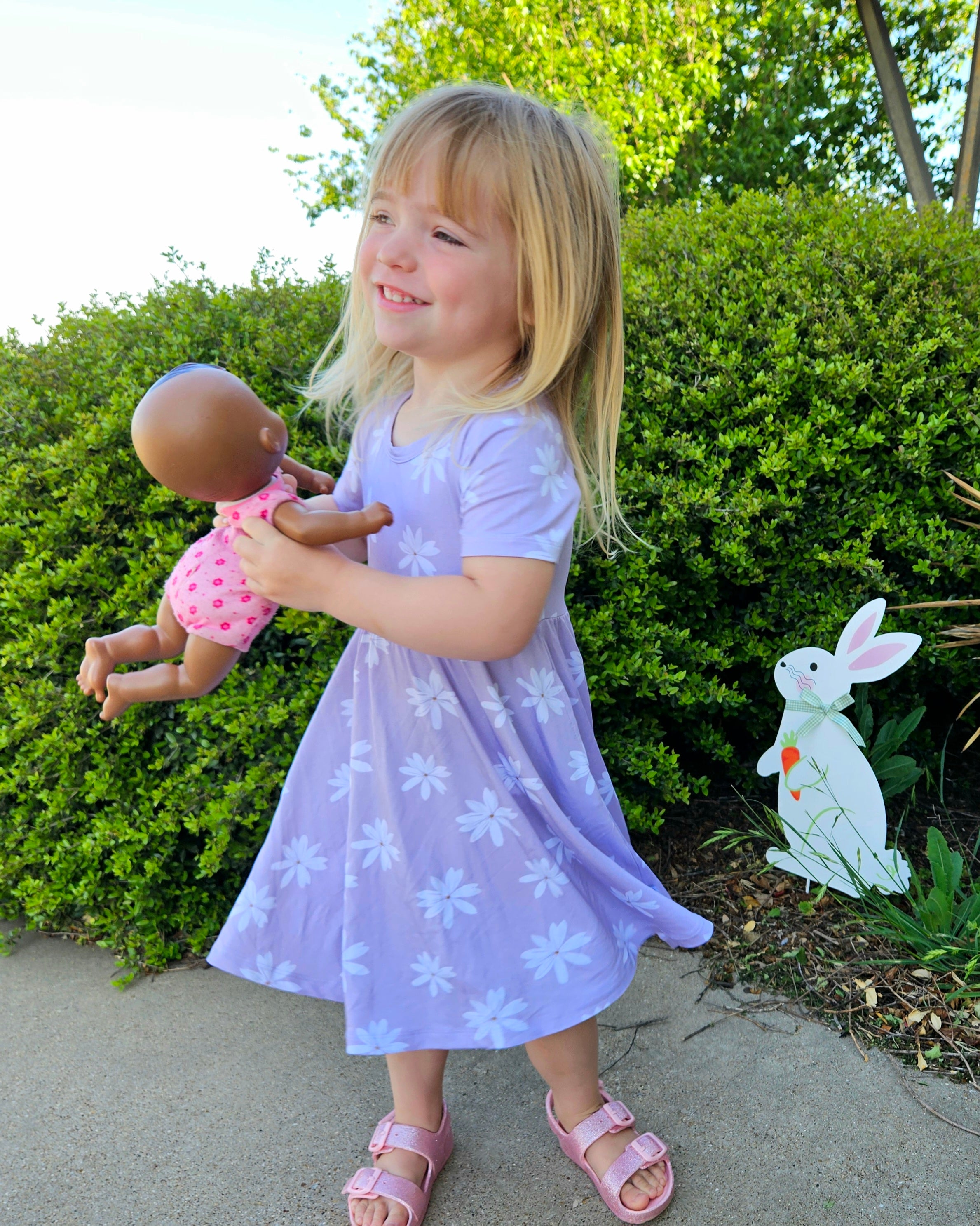 Purple Daisies | T-Shirt Twirl Dress