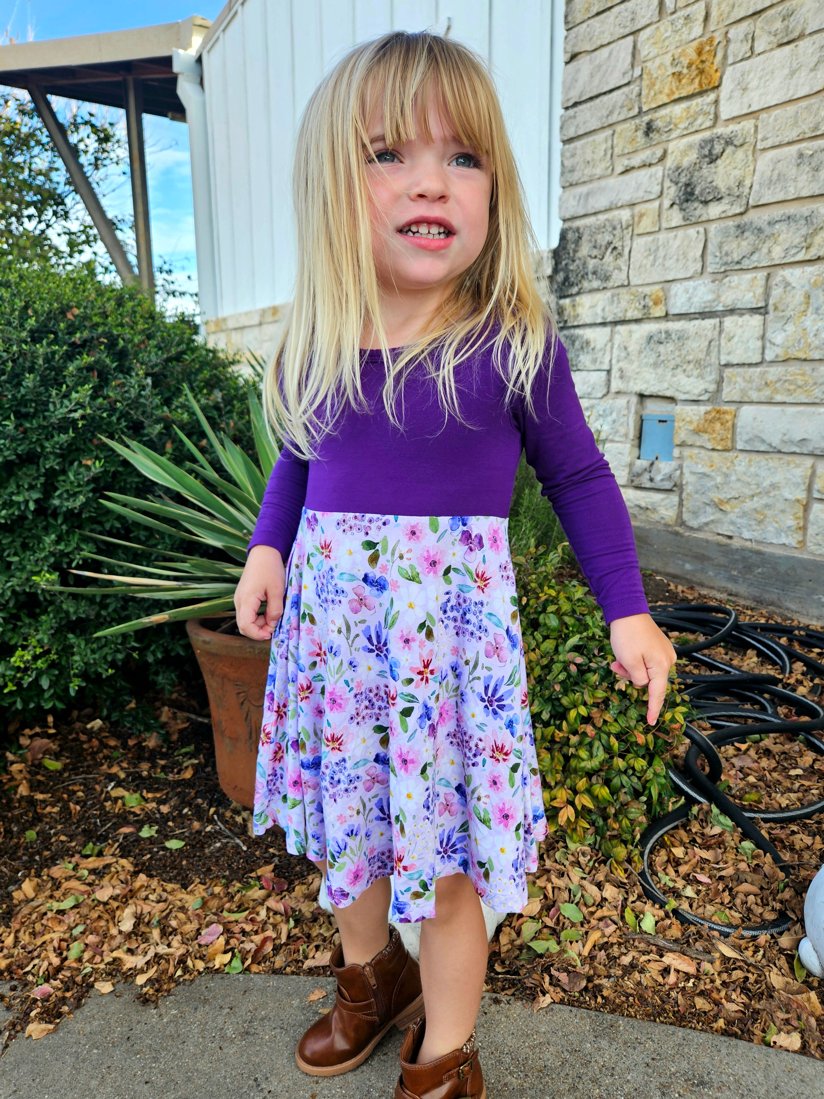 Whimsical Wildflowers | LS Twirl Dress