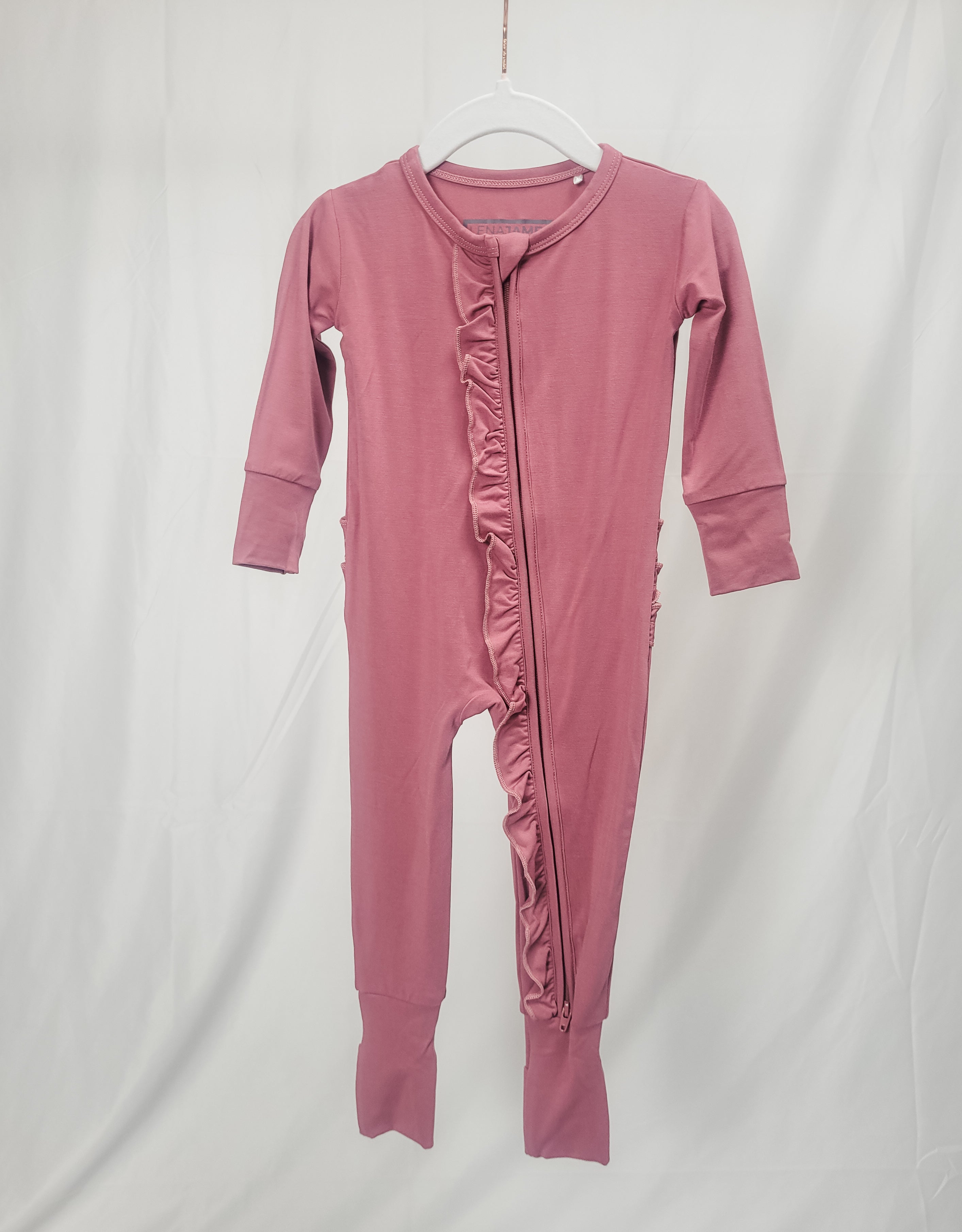IMPERFECT Solid Mauve | Ruffle Grow-With-Me Zippy