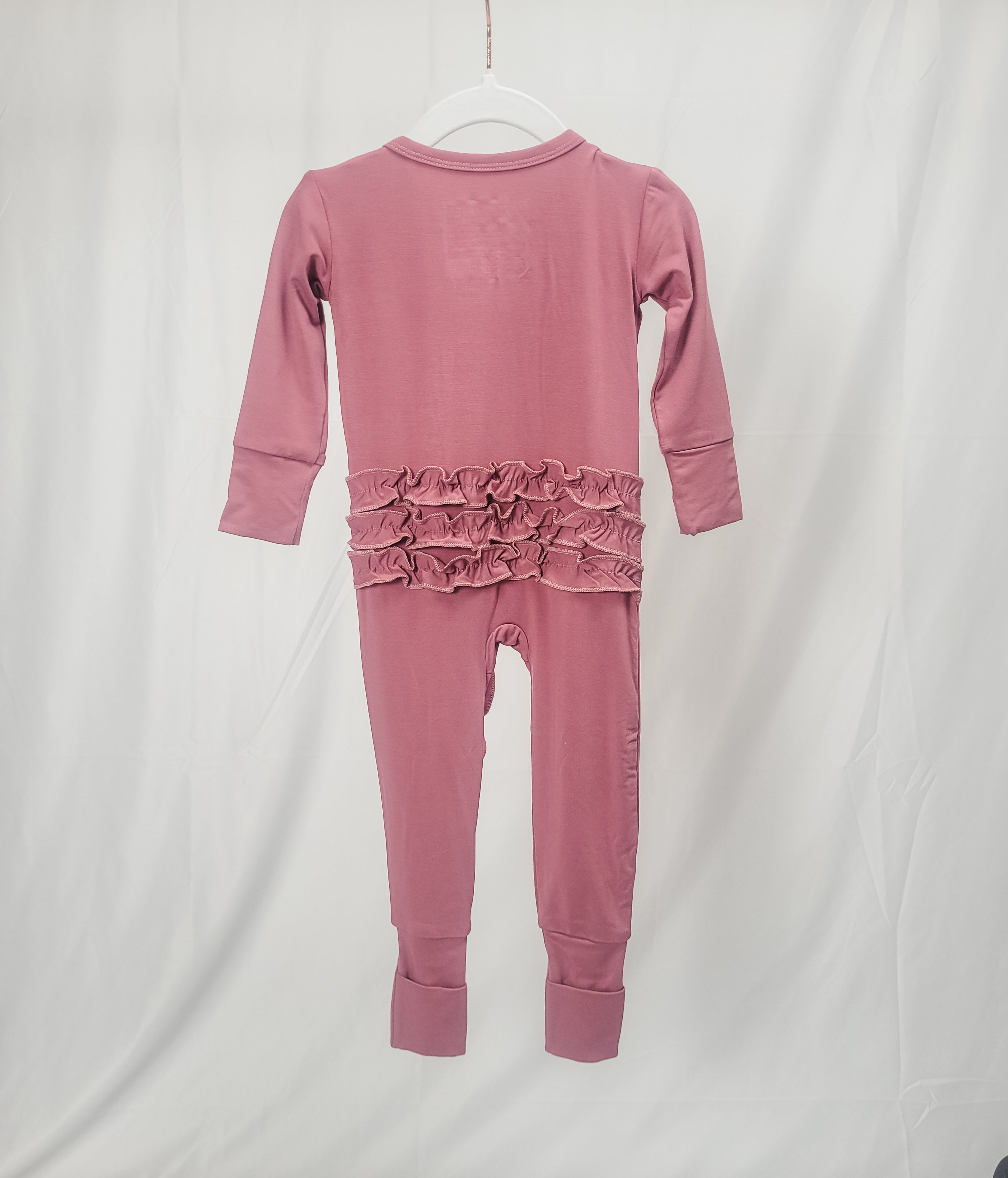 IMPERFECT Solid Mauve | Ruffle Grow-With-Me Zippy