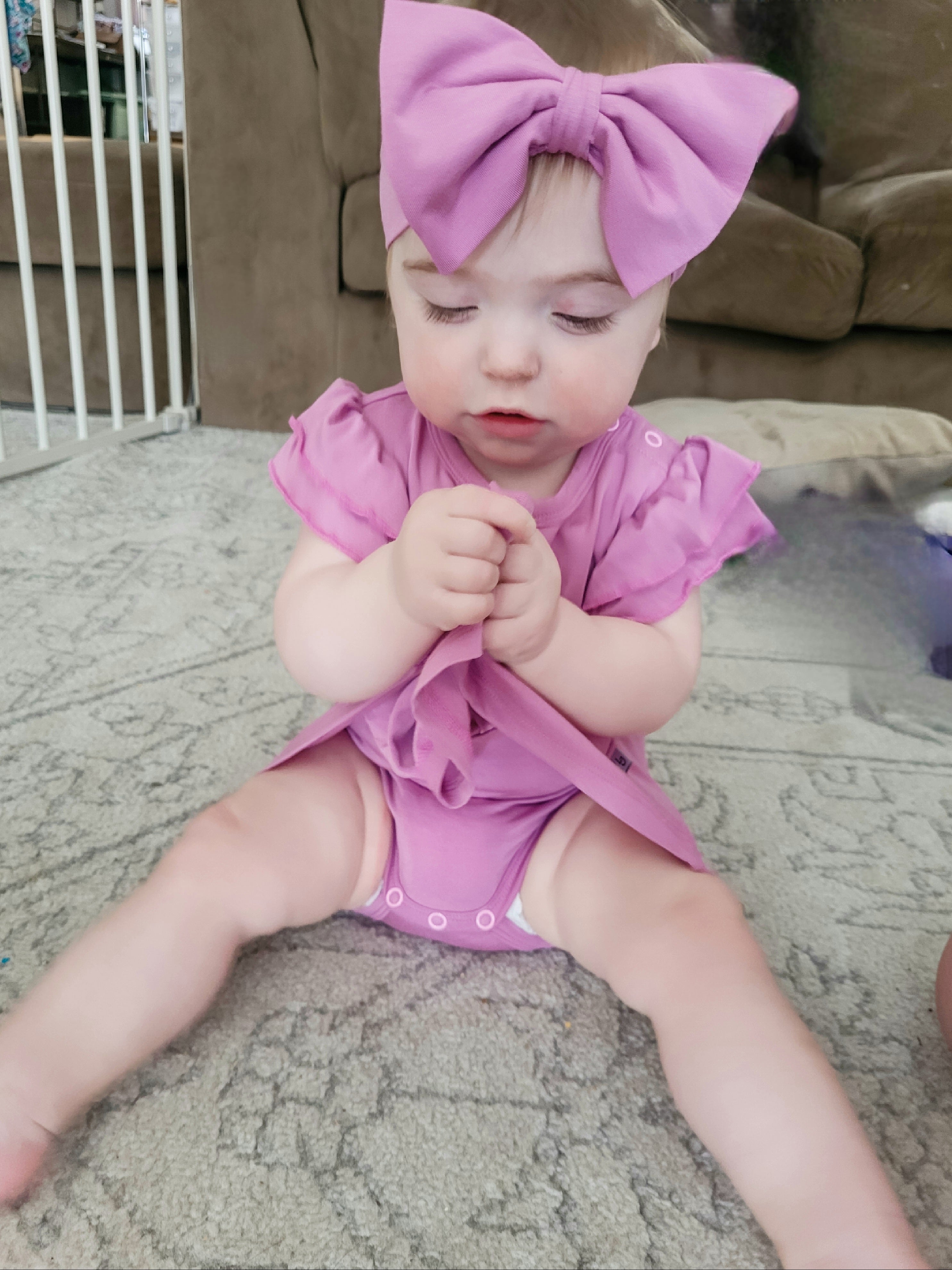 FINAL SALE | Baby Bow Headband | Blush