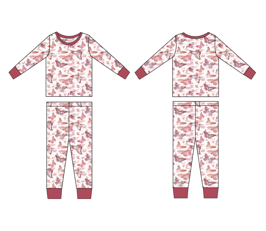 Mauve Mariposa | 2 Piece PJ | FINAL SALE