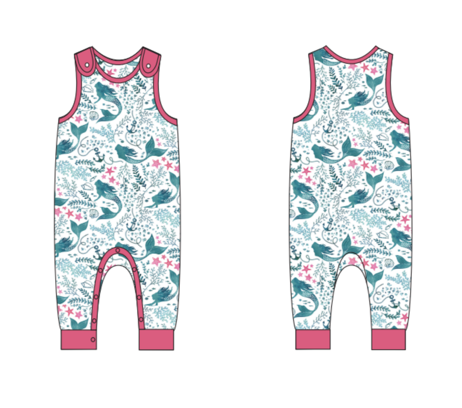 Under the Sea | Grow-with-Me Sleeveless Romper | FINAL SALE