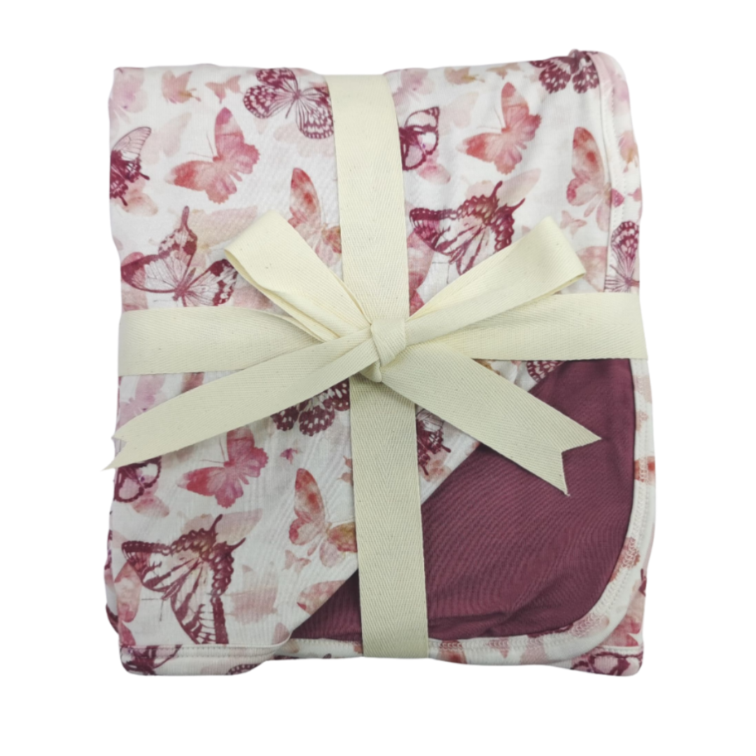 Mauve Mariposa | Luxe Double Layered Blanket